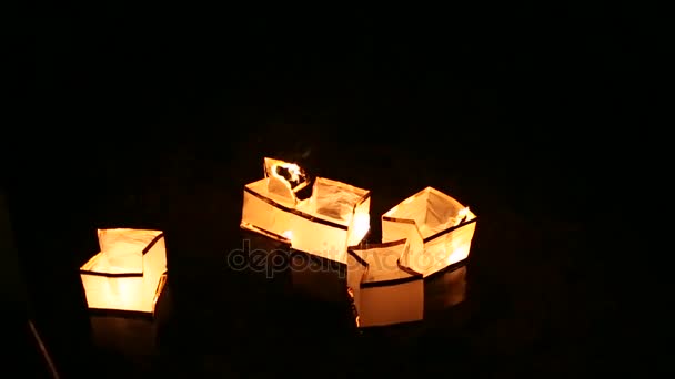 圆形纸灯笼。婚礼装饰 — 图库视频影像