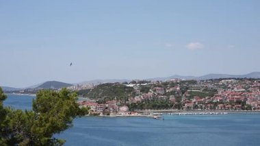 Split, Hırvatistan kıyıları. Otel terasından görüntülemek