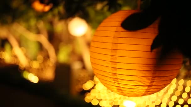 Round Paper Lanterns. Wedding decorations — Stock Video