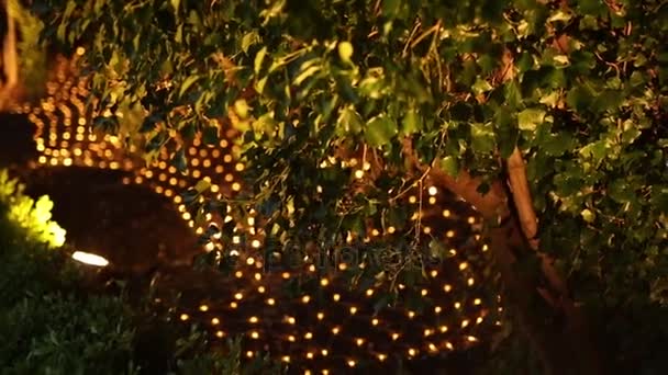 Kulaté Lampiony. Svatební dekorace — Stock video