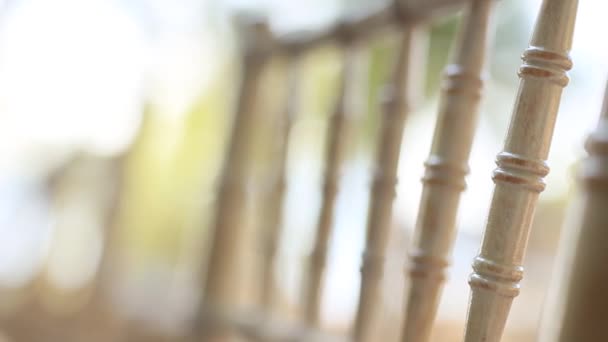 Chairs at a wedding ceremony. Decorated with flower arrangements — Stock Video