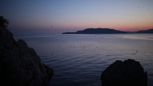 Pôr do sol sobre o mar. Pôr do sol sobre o mar Adriático. Sol para sentar-se fazer — Vídeo de Stock