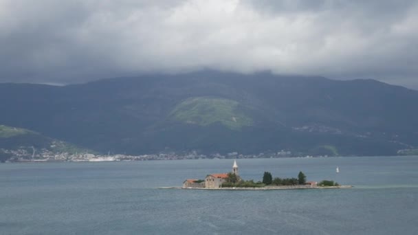 The island Tivat, Kotor Bay, Montenegro. — Stock Video