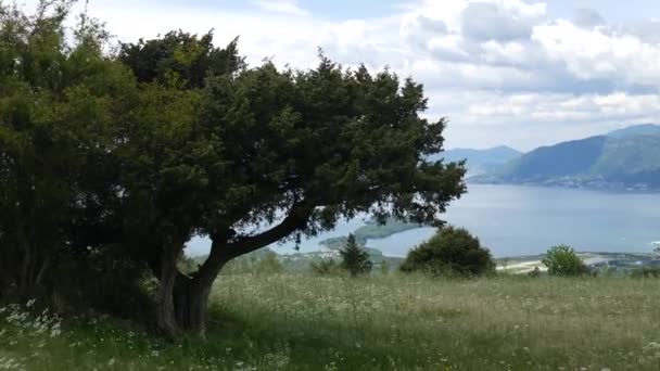 The view from the mountains in Montenegro from Fort Gorazde. Kot — Stock Video