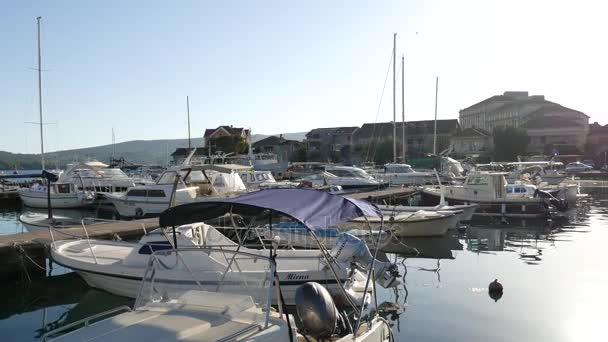 Muelle en Montenegro, Budva — Vídeo de stock