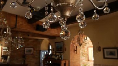 Kristal avize Restoran. Restau iç tasarım