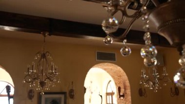 Kristal avize Restoran. Restau iç tasarım