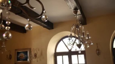 Kristal avize Restoran. Restau iç tasarım