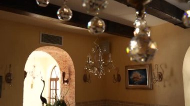 Kristal avize Restoran. Restau iç tasarım