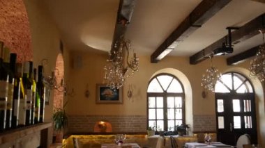 Restoran tablosunda. Kafe iç