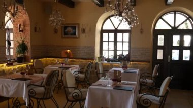 Restoran tablosunda. Kafe iç