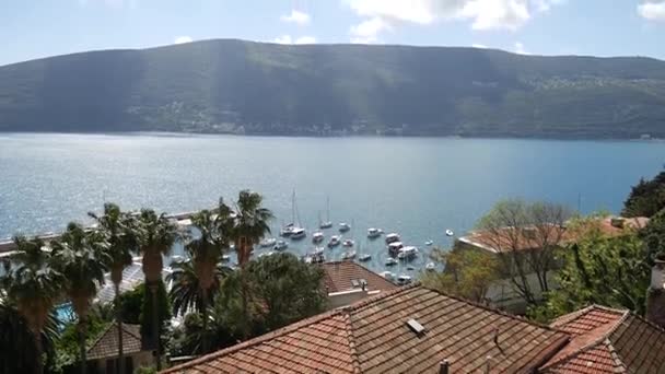 Herceg Novi boat dock, Città Vecchia, Montenegro — Video Stock