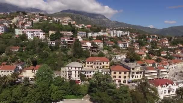 Герцег-Нові човен причал, Старе місто, Чорногорія — стокове відео