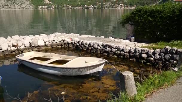 Fartyg och båtar i fjärden av Kotor i Montenegro — Stockvideo