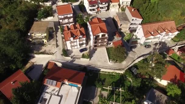 The villa in the mountains near the sea. Montenegro, Bay of Koto — Stock Video