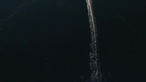 Speed Dinghy at high speed sailing on the sea. Kotor Bay in Mont — Stock Video