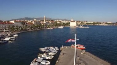 Eski şehir Split Hırvatistan çıkabilir. Havadan fotoğraf