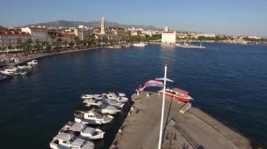 Eski şehir Split Hırvatistan çıkabilir. Havadan fotoğraf