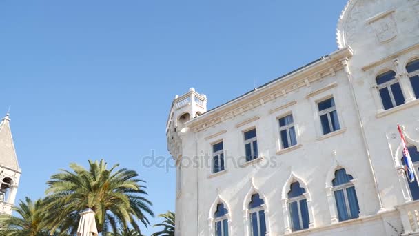 Trogir óvárosától. A közelben Split, Horvátország. — Stock videók