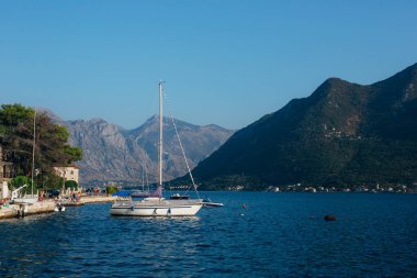 Perast Antik şehir Kotor Körfezi, Monteneg yelkenli