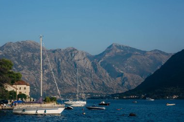 Perast Antik şehir Kotor Körfezi, Monteneg yelkenli