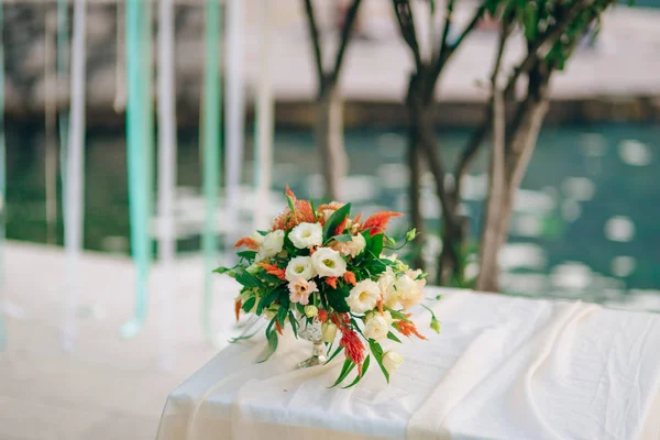 Wedding bridal bouquet of Proteus, Verdure Italian , Lisianthus