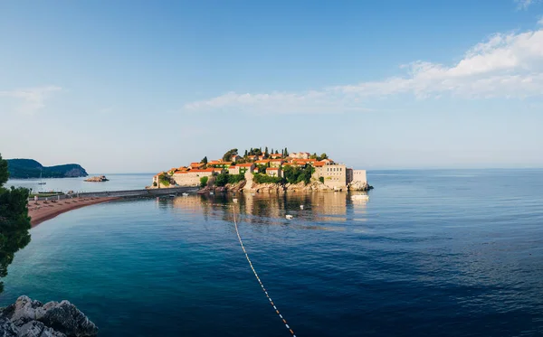 Insel Sveti Stefan Montenegro Panoramaaufnahme — Stockfoto