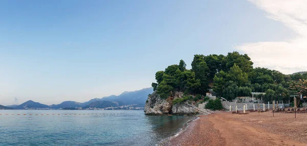 Beach Island Sveti Stefan Montenegro — Stock Photo, Image