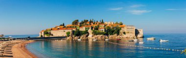 Sveti Stefan Adası. Panoramik çekim