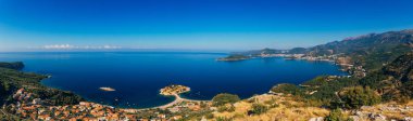 Sveti Stefan Adası. Panoramik çekim