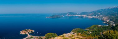 Sveti Stefan Adası. Panoramik çekim