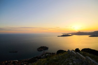 Sveti Stefan Adası. Panoramik çekim