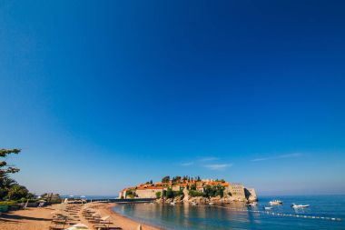 Sveti Stefan Adası. Panoramik çekim