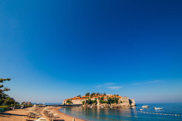 Island of Sveti Stefan. Panoramic shot