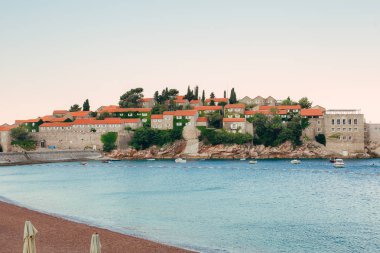 Sveti Stefan Adası. Panoramik çekim