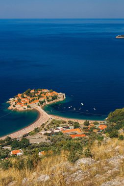 Sveti Stefan Adası. Panoramik çekim