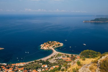 Sveti Stefan Adası. Panoramik çekim