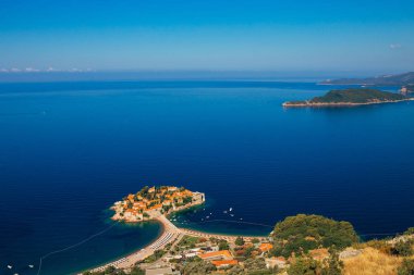 Sveti Stefan Adası. Panoramik çekim