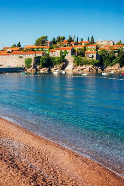 Sveti Stefan Adası. Panoramik çekim