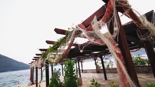 The interior of the fishing restaurant. Fish Cafe. Seafood resta — Stock Video