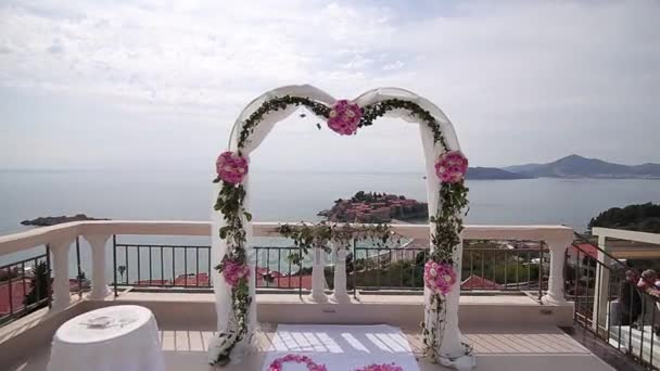 Sveti Stefan ada M bakan düğün töreni — Stok video