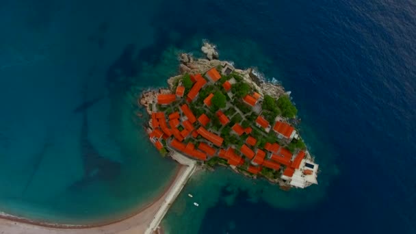 Νησί Sveti Stefan, αεροφωτογραφίες — Αρχείο Βίντεο