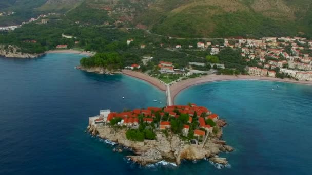 Νησί Sveti Stefan, αεροφωτογραφίες — Αρχείο Βίντεο