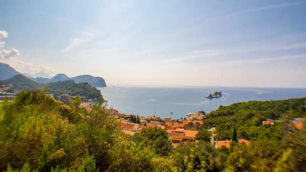 Miasto Petrovac, Czarnogóra, Morze Adriatyckie, Balkan — Wideo stockowe