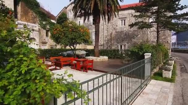오래 된 도시의 Perast 베이 코토르, 몬테네그로의 해 안에. Th — 비디오