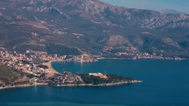 Hotel de luxo Dukley complexo em Budva, Montenegro. Tiro com — Vídeo de Stock