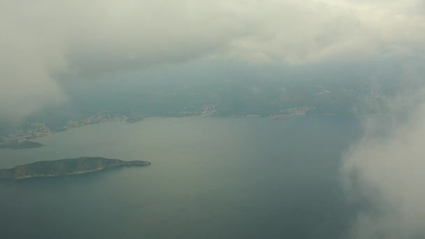 View from the airplane on Montenegro. — Stock Video