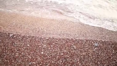 Çakıl plaj. Doku deniz kıyı. Adriyatik Denizi