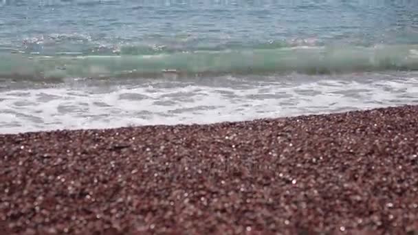Kamyki na plaży. Tekstura nad brzegiem morza. Morze Adriatyckie — Wideo stockowe