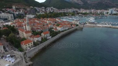 Eski şehir, Budva, drone ile çekim hava